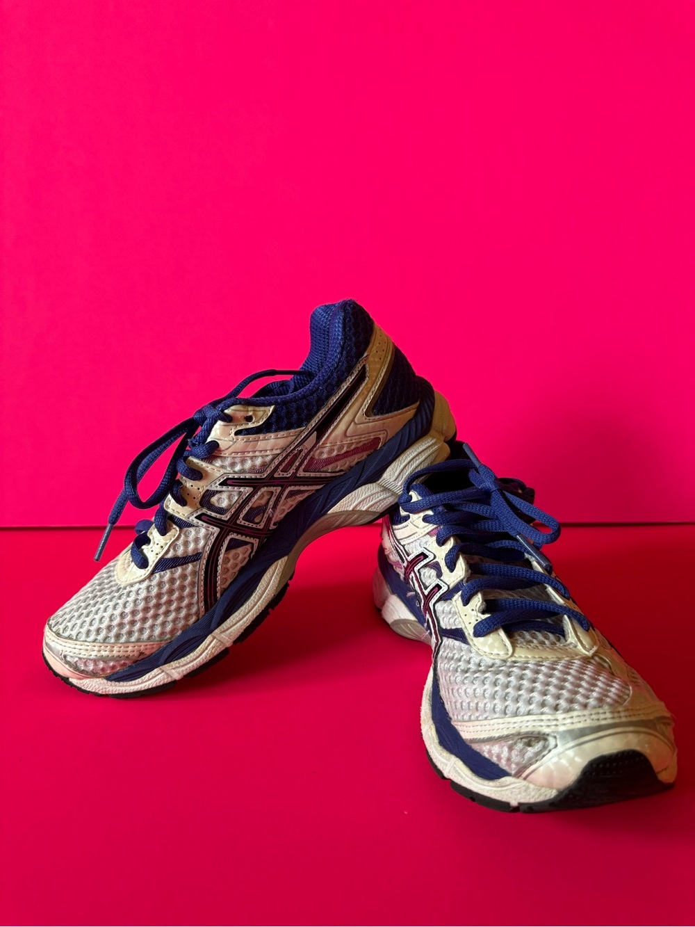 ASICS Women's Athletic Running Shoes in Navy and Cream
